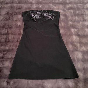 Black Strapless Dress with Cut-Out Back (Medium)